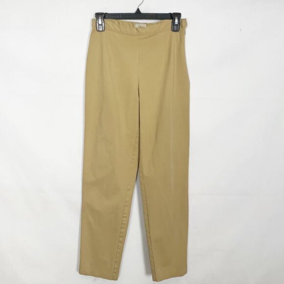Vintage L.L. Womens Khaki Pants 4 Cotton Business Casual Career Preppy Academia - Picture 1 of 11